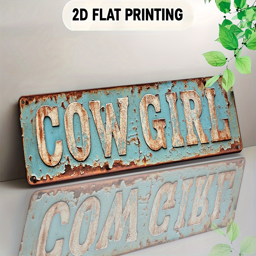 Brass Weight Plate - Décoration murale 2D en métal Cowgirl