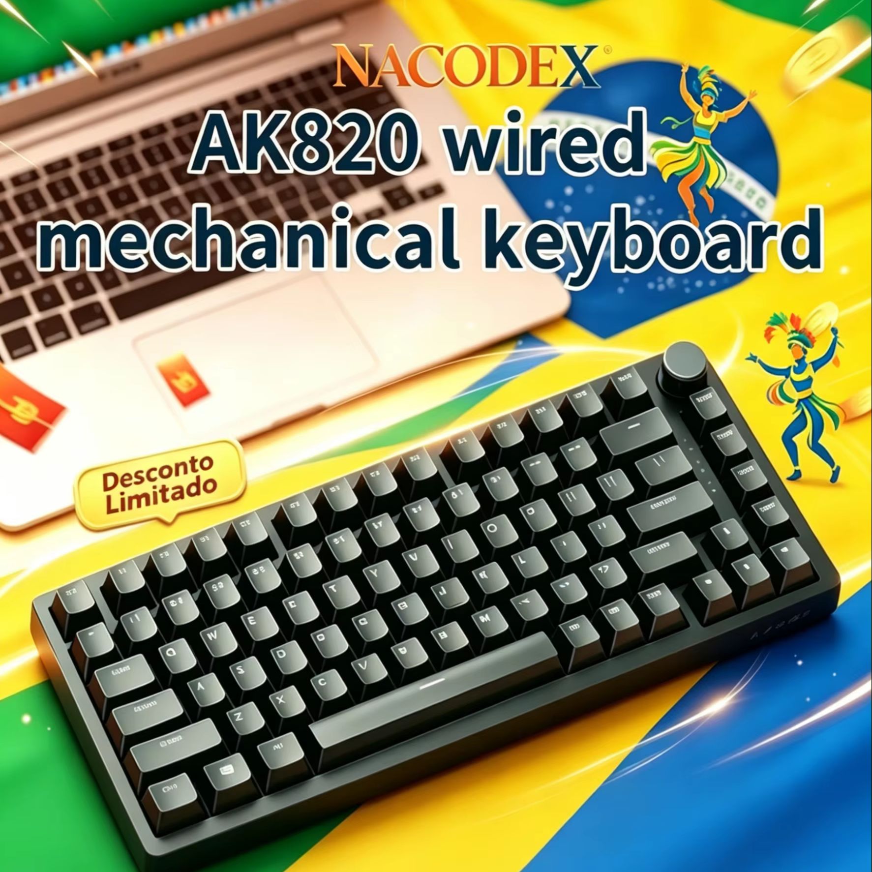 Gaming Keyboard Thocky - AJAZZ AK820 filaire avec boutons de