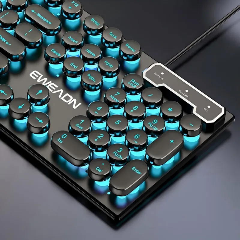 Gaming Keyboard And Mouse Combo Wireless - Ensemble clavier et souris rétro-punk à