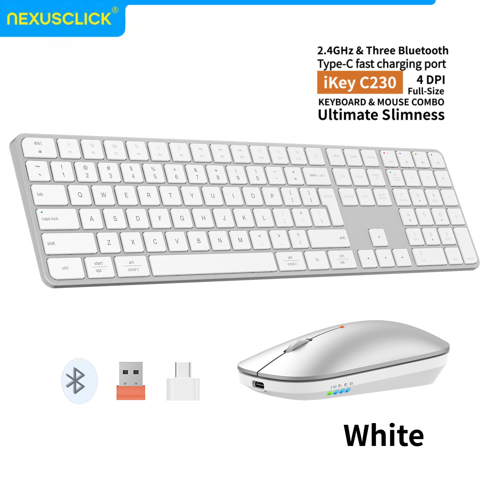 Gaming Keyboard And Mouse Combo Wireless - Clavier et souris sans fil rechargeables