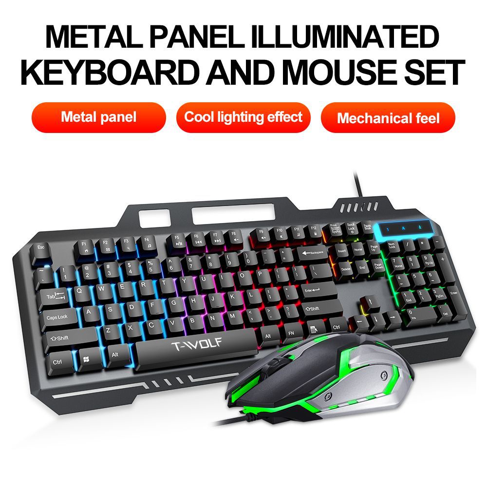 Gaming Keyboard And Mouse For Xbox - T WOLF-Clavier filaire rétro4.2 TFfemale, 104