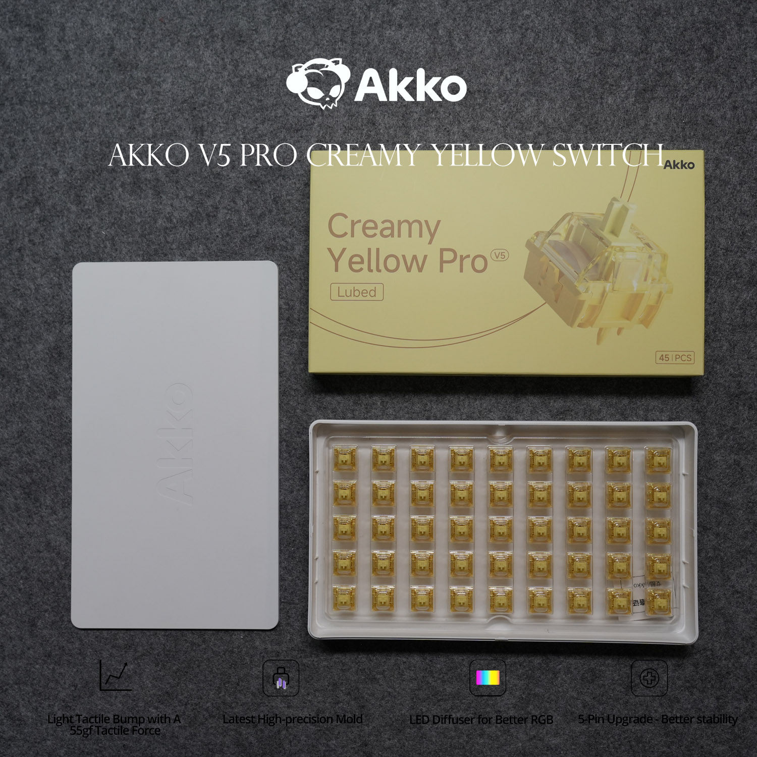 Keyboard Lube Kit - Akko V5 Pro commutateur jaune crème