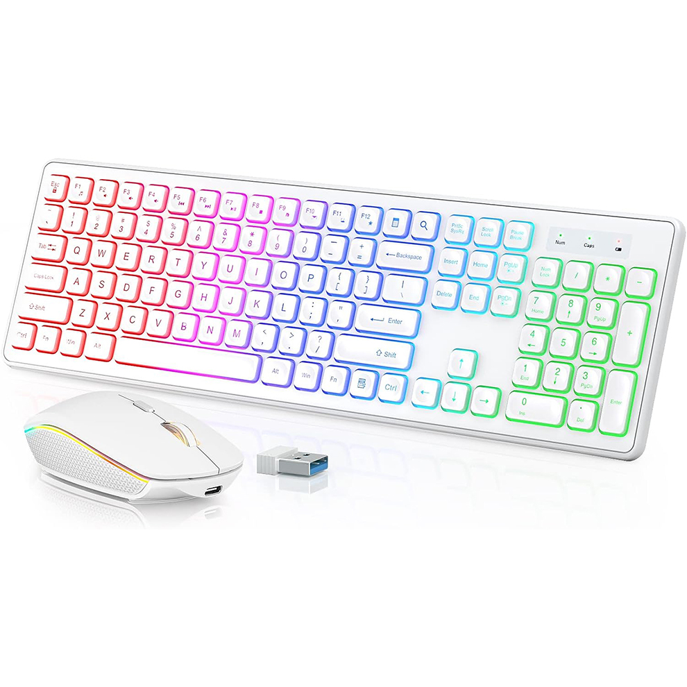 Gaming Keyboard And Mouse Combo Wireless - Clavier et souris sans fil rétroéclairés,