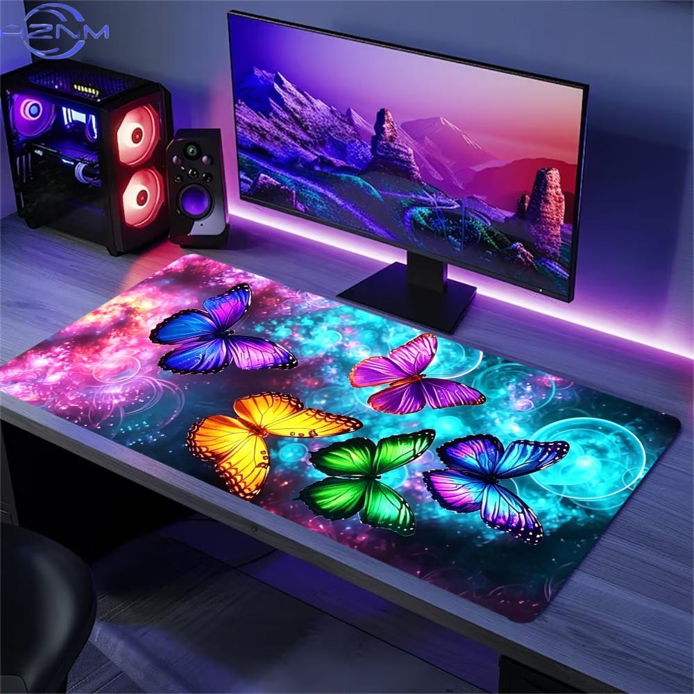 Gaming Keyboard High Ground - Grand tapis de bureau Galaxy Butterfly,