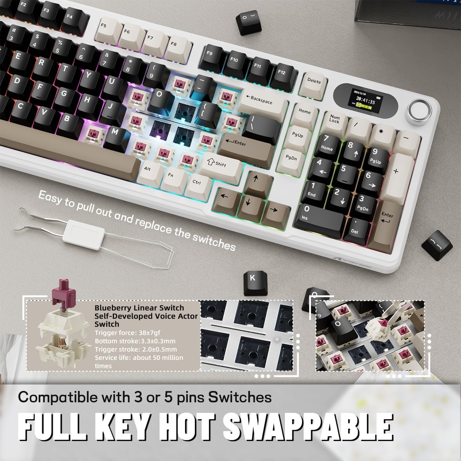 ATTACK SHARK X98Pro clavier mé - Gaming Keyboard Thocky avis et prix