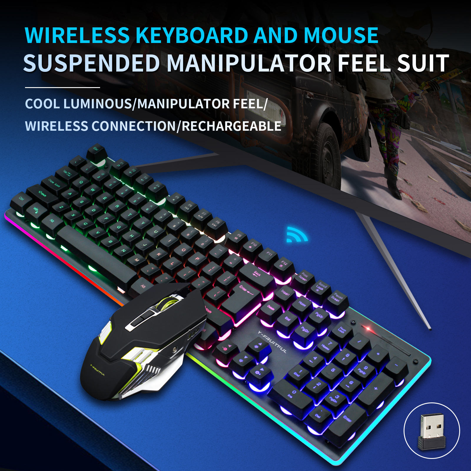104 touches RVB ordinateur san - Gaming Keyboard And Mouse Combo Wireless avis et prix