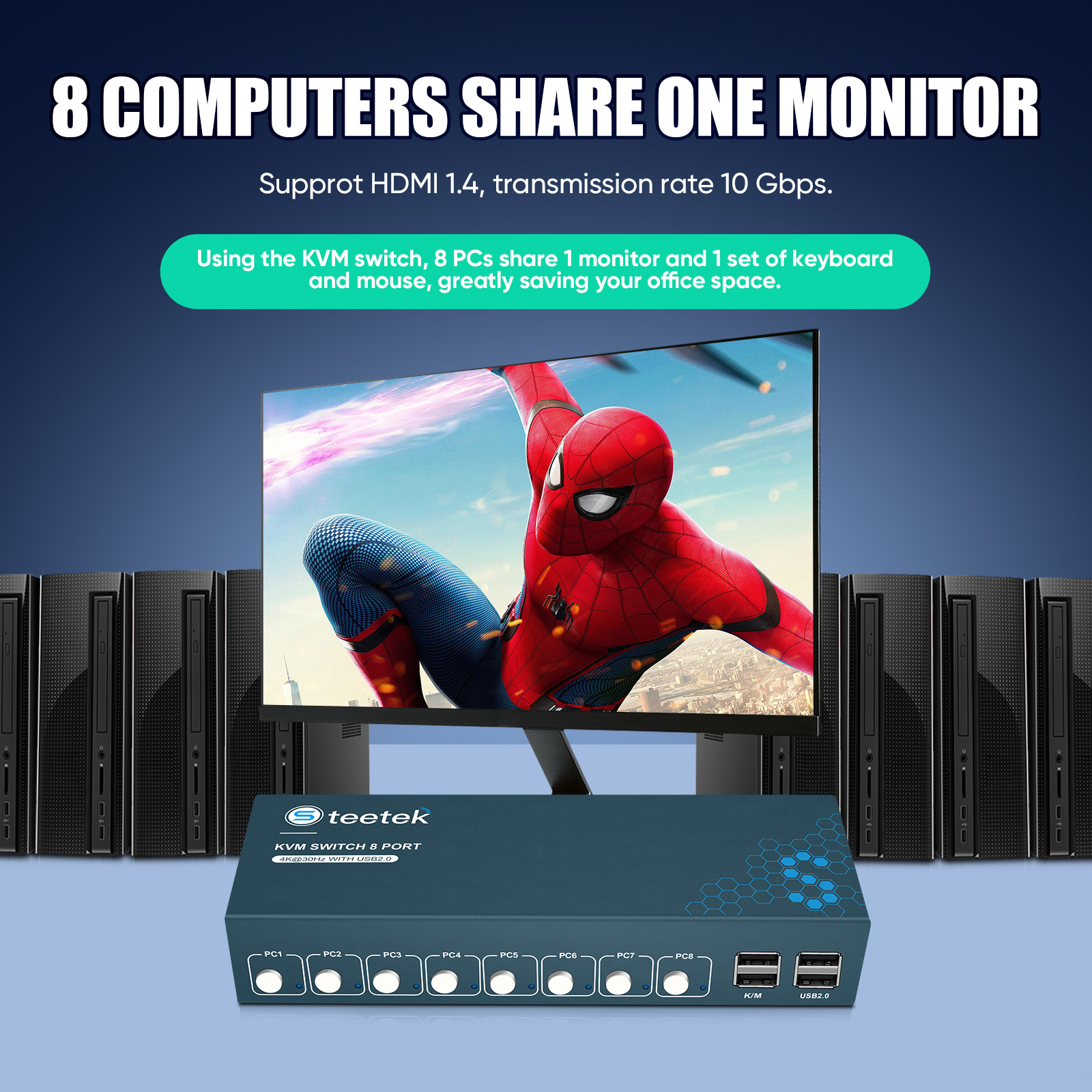 Commutateur KVM 8 ports HDMI 4 - Gaming Keyboard And Mouse For Xbox avis et prix