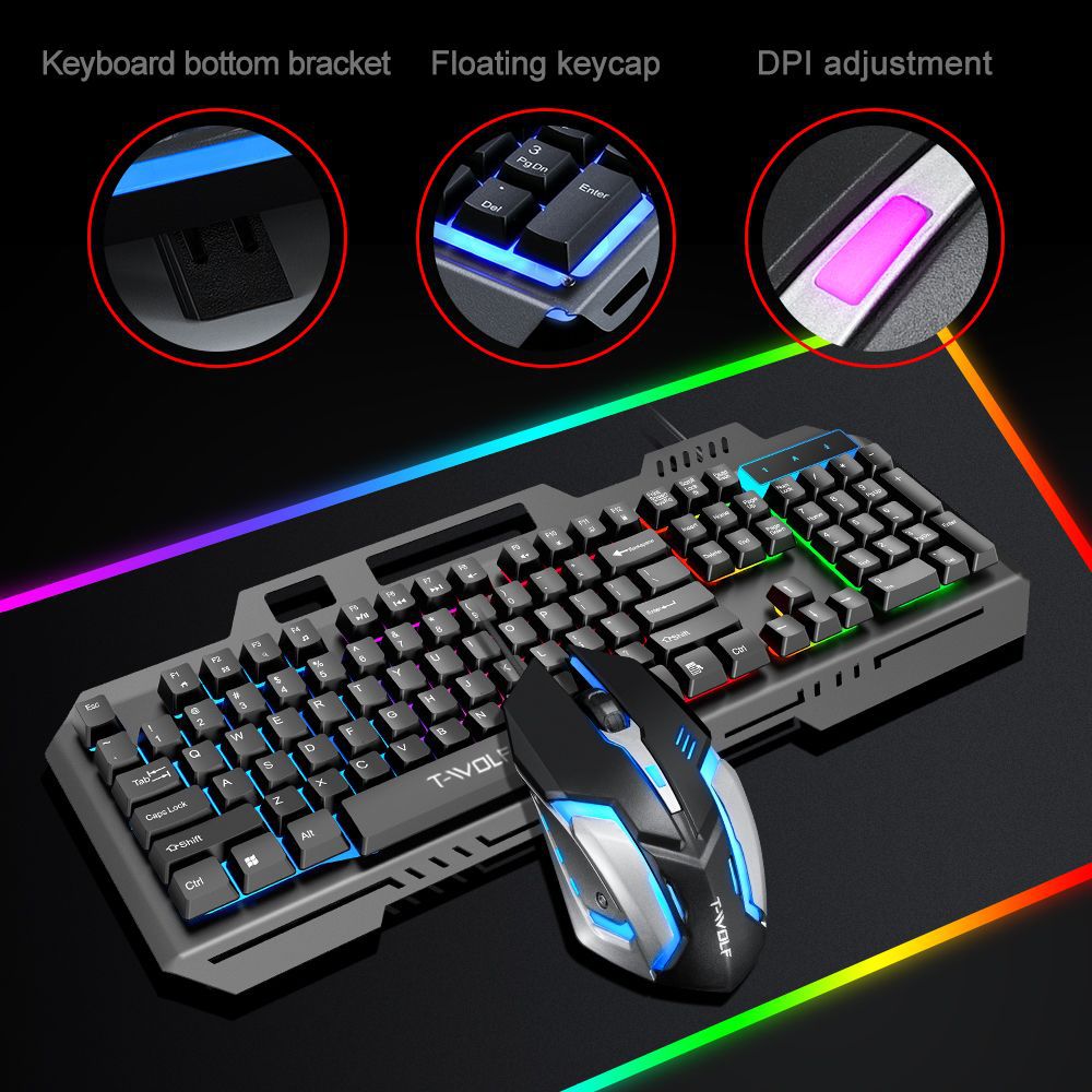 T WOLF-Clavier filaire rétro4. - Gaming Keyboard And Mouse For Xbox avis et prix