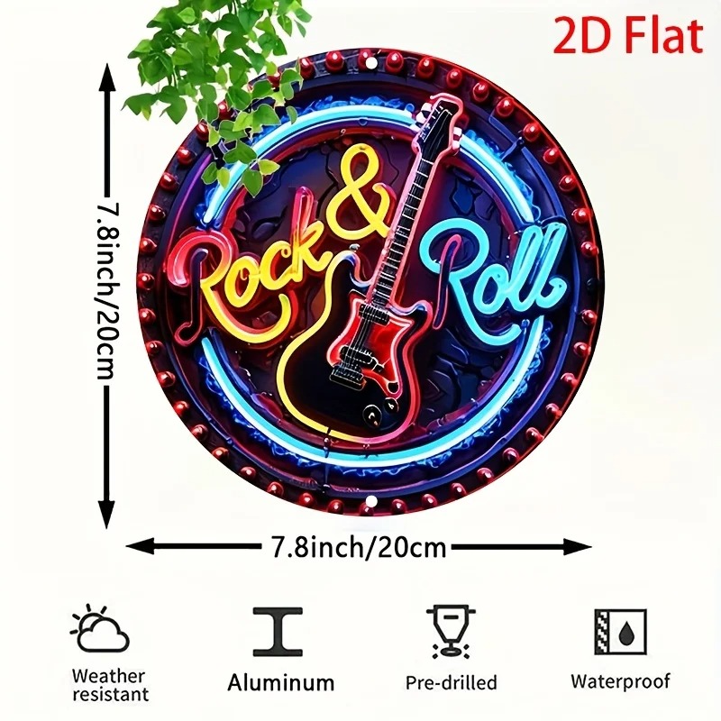 Enseigne au néon vintage rock, - Brass Weight Plate avis et prix